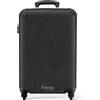 NoBoringSuitcases.com® Valigia Bagaglio a Mano 55x40x20, Bagaglio 10 kg con Ruote, Valigia Rigida Leggera, Trolley Cabina con Illusione - Grigio Scuro, Valigia per Aereo