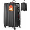 Monzana Valigia a Guscio Rigido XL Trolley Lucchetto 4 Ruote Bagaglio Manico Telescopico Alluminio