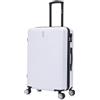 CELIMS - Valigia Media Bianca Rigida con 4 Ruote Leggera Stiva 20kg 65cm | Serratura Integrata | ABS | Valigia Media con 4 Ruote 65cm | Valigia Week-End | Bianco