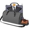 GIANTEX Borsa da trasporto 2-In-1 convertibile con tasca per scarpe, borsa da viaggio per viaggi d'affari/fine settimana/palestra 50L per uomini donne (Grigio Scuro)