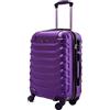 R.Leone Valigia Trolley Bagaglio a mano Rigido Ultraleggero in ABS 4 Ruote Autonome (Viola, 20267 Valigia 55x38x23cm)