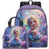 velquessa Zaino personalizzato per bambini Zaino scuola Personalizzata con nome/testo zainetto bambina Borsa porta pranzo termico Personalizzate zaini Regalo Ritorno a Scuola, Per Scuola e Viaggi
