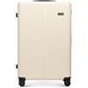 WITTCHEN Stripes Line Valigia grande (XL) | 76,5 × 50 × 29 cm (96 L), ABS rigido, 4 ruote 360° e lucchetto a combinazione | Trolley grande formato XL, Ryanair/ITA Airways - Colore: Crema
