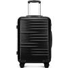 British Traveller Valigia con Ruote 64cm Trolley Rigida Trolley Medio con TSA Lucchetto, Nero