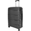 House Of Leather Rochor - Valigia leggera a 4 ruote, grande, con guscio rigido, colore: Nero