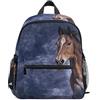 Mnsruu Zaino per bambini Borsa per scuola materna asilo vintage colore cavallo per bambine bambino