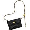 YAMEIZE Piccolo Marsupio Borsa per Cellulare Donna Elegante Tracolla Pelle Marsupi alla Moda Marsupio con Cintura Regolabile a Catena Trapuntata Nero