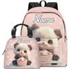 velquessa Zaino personalizzato per bambini Zaino scuola Personalizzata con nome/testo zainetto bambina Borsa porta pranzo termico Personalizzate zaini Regalo Ritorno a Scuola, Per Scuola e Viaggi