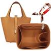 XIAOYIBAIHUOUK Borsa organizer foderata borsa portaoggetti borsa portaoggetti inserto borsa cosmetica portatile for Hermes Picotin 18/22/26(Brown A,Picotin 18)