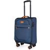 METZELDER Valigia morbida Retro estensibile all'ingrosso volume serratura TSA Garanzia 1 anno,, blu (navy), S -CABINE - 48L - 55x38x20cm - 2,9kg), valigia morbida