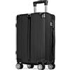 POSH Valigia a mano 55x40x23 cm - Trolley cabina rigido leggero 2,5 kg in ABS - Capacità 39L con ruote doppie silenziose a 360° - Bagaglio robusta con lucchetto a combinazione