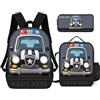 ASD Jewerly 3Pcs Set personalizzato ingegneria veicoli a tema zaino borsa regalo, nome personalizzato costruzione veicoli a tema escavatore camion stampa zaino casual laptop daypack borsa (style19)