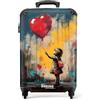 NoBoringSuitcases.com Valigia Trolley Bagaglio 55x40x20 cm, 10 kg - Ragazza Giallo