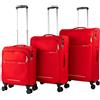 JASLEN - Set Valigie Morbide. Set Valigia Bagaglio a Mano - Durevole Trolley Bagaglio a Mano - Set Trolley con Serratura Combinazione. Set di Valigie, Rosso