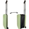 WELL HOME MOBILIARIO & DECORACIÓN Valigia da cabina da 18 ultra sottile, pieghevole da 28 a 13 cm di spessore/leggera e resistente ABS/ 2 ruote + manico telescopico/blu pastello