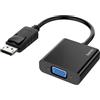 Hama Adattatore video, spina DisplayPort - Porta VGA, Full-HD 1080p Adattatore DisplayPort a VGA 10 anni di garanzia convertitore DP a VGA Cavo placcato oro per Lenovo, Dell, HP, ASUS