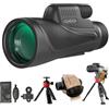 Adasion Telescopio monoculare HD 15x56 ad alta potenza adulti con adattatore per smartphone, con visione chiara con scarsa illuminazione per osservare le stelle, uccelli, escursioni, concerti