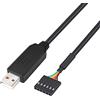 DTech USB to TTL Serial 5V Adapter Cable with FTDI FT232RL Chip 6 Pin 0.1 inch Pitch Female Socket Header UART IC Windows 11 10 8 7 Linux MAC OS (6ft, Black)