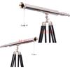 Nautical Replica Hub Treppiede da pavimento con telescopio Harbor Master in legno nero finitura cromata 68,6 cm
