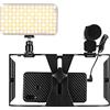 NGBFF Macchinetta Digitale, Videocamera videocamera 4K GUIDATO Stabilizzatore del microfono for illuminazione fotografica video for la luce for la registrazione in streaming live for smartphone