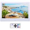 Denash Cornice per Foto Digitale, Cornice per Foto Digitale Smart da 10,1 Pollici con Telecomando, Schermo LCD TFT 1024 X 600, Supporta la Riproduzione Automatica (WHITE)