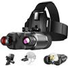AILNJUC Occhiali per visione notturna, binocolo per visione notturna, compatibile con casco tattico militare, messa a fuoco lunga a infrarossi, zoom digitale 8X, scheda SD da 32 GB