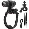 CFTGIW Videoregistratore per Moto FULL HD 1080P Supporto per Casco Ciclismo Montagna DV Cam Videoregistratore Ultra Ampio Ad Alta Risoluzione di Livello 120 Gradi A+