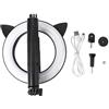 LIYJTK Stick Selfie Bluetooth wireless con la luce di riempimento a forma di orecchio per gatti per lezioni online