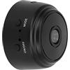 GLOGLOW Mini Fotocamera, Copertura Posteriore Magnetica Telecamera Cordless HD Wireless Wifi 1080p per Cortile (Nero)