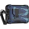 SHINROAD Custodia per cuffie con Dual Material Protection Switch Lock Pro 2 3 Copertura senza fili di ricarica degli auricolari, protezione portatile da viaggio, blu per AirPods Pro2
