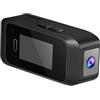 BJdfgE Mini telecamera tascabile indossabile con occhiali, videoregistratore digitale portatile 1080P, corporea, in miniatura montata sulla testa, schermo(CAM with 32GB,Black)