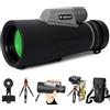 vBrate Telescopio monoculare HD 12 x 56 monoculare per adulti, ad alta potenza, telescopio tascabile a lungo raggio con adattatore per smartphone e treppiede, visione notturna in condizioni di scarsa