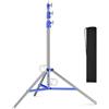 soonpho Heavy Duty Light Stand 280 cm Tutto Metallo Treppiede Stand Carico massimo: 10 kg di pressione dell'aria Buffer Fotografia Light Stand con 1/4 a 3/8 vite adattatore per strobo, anello luce