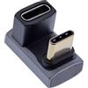 InLine Adattatore USB 4 maschio a USB-C femmina 180° 40Gb/s velocità dati 240W Power Delivery 8K@60Hz Video Case Alluminio Grigio