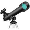 RENYUEH Telescopio astronomico da viaggio da 50 mm, telescopio rifrattore portatile leggero - Oculare ad alta definizione rivestito - Telescopio ideale per principianti, bambini e adulti (A+smartphone S