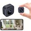 BJdfgE Mini telecamera di sicurezza 6K wireless 2.4G WiFi monitoraggio protezione visione notturna remota sorveglianza casa intelligente nuova(Black-No Card)