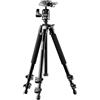 Mantona Basic Scout Max Treppiede fotografico, treppiede per fotocamera con altezza di lavoro fino a 160 cm, testa a sfera, treppiede compatto e leggero per fotocamera 19870 nero
