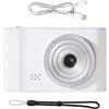 Huvqianu Videocamera portatile 4K, zoom digitale 8x, autofocus, anti-shake, design compatto, bianco