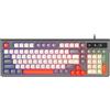 Vroomoto Tastiera da Gioco Mouse Combo RGB Retroilluminato a 19 Tasti Anti-Ghosting Layout Compatto per i Giocatori (Insieme grigio)