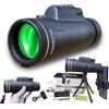 Luzsco Monocolo per adulti ad alta potenza 10 x 42 - telescopio monoculare compatto impermeabile con treppiede e adattatore per smartphone, telescopio prisma BAK4 leggero per bird watching