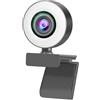 Generic Webcam Full HD 1080P AF Web Camera integrata Anello regolabile Luce Messa a fuoco automatica Microfono USB Computer Camera Plug and Play per PC Desktop Laptop Videochiamate Conferenze Registrazione