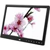 DSeenLeap Cornice per Foto Digitale da 12/13/15/17 Pollici, Lato Stretto, Pulsante Touch Frontale, Macchina pubblicitaria, Lettore Video elettronico HD, Supporto SD, USB (Nero 12)