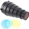 ELAYARD 1set Kit Tubo Griglia e Filtri Colorati Per Fotografia Diffusore Per Illuminazione Professionale e Riprese Video Accessorio Per Flash Studio e Luce Led