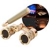 Generic Binocolo per Opera 3x25 con Manico e Catena | Pezzo da Collezione per Teatro e Corse | Compatto e Leggero per Concerti, Opera, Cosplay e Party a Tema(Champagne2)