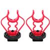 Fesjoy Janhiny - Adattatore universale MicShock Mount per supporto scarponi freddi, in plastica ABS, per microfono di ricambio per microfoni a flint, colore: nero e rosso, confezione da 2