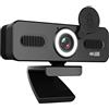 Generic Webcam 1080P FHD 1440P UHD 2K 2160P UHD 4K CMOS con grandangolo a 120°, microfono integrato, copertura per privacy, USB 2.0 Plug and Play per videochiamate, conferenze, streaming, apprendimento online