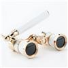 AMRTTWY binocolo. Binocolo da teatro portatile mini 3X25, telescopio, binocolo da teatro in metallo, binocolo con maniglia for palco, concerto, campeggio .compatto(Blue)