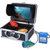 LLOOPK Fish Finder con monitor a colori da 7 pollici Telecamera da pesca subacquea 15M / 30M 12 luci IR e 12 LED bianchi Visione notturna a colori 1000TVL(No DVR x 15M Cable)