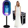 PAAFNN Specchio ellittico per cabina fotografica selfie, con cornice a LED, portatile, touch screen da 21,5, per feste, eventi, matrimoni, con luce RGB (nero, cabina fotografica)