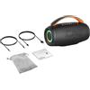 Denash Altoparlante Stereo Wireless con Bassi Potenti da 60 W con Luci RGB per Casa/festa/all'aperto, Suono Senza Perdite, Batteria da 8000 MAh, BT 5.3, Distanza di Trasmissione 10 M, (BLACK)